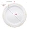 White with Gold Vintage Rim Round Disposable Plastic Dinner Plates - 10" (120 Plates)